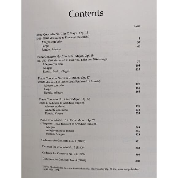 Beethoven Complete Piano Concertos in Full Score Dover Books 376 Pages Large Fmt - Picture 4 of 8